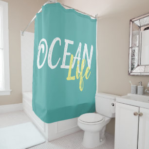 fun nautical OCEAN LIFE Shower Curtain