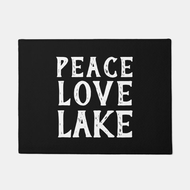 fun nautical PEACE - LOVE - LAKE | Doormat (Front)
