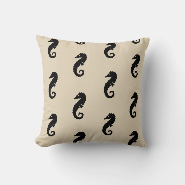 fun nautical SEAHORSE themed pattern Cushion (Front)