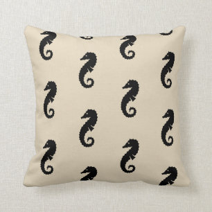 fun nautical SEAHORSE themed pattern Cushion