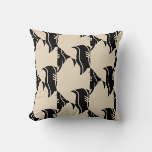 fun nautical striped fish themed pattern cushion