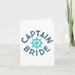 Fun Nautical Wedding Matching Groom Ship Wheel Cap Card