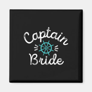 Fun Nautical Wedding Matching Groom Ship Wheel Cap Magnet