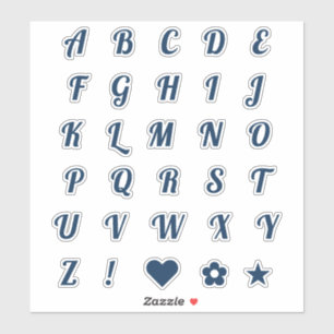 Fun Navy Blue Alphabet Initial Monogram Letters