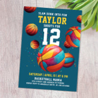 Fun Navy Blue Basketball Team Player MVP Bold Typo