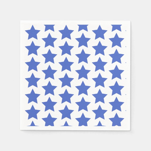 Fun Navy Blue Stars Pattern Paper Napkins (Front)