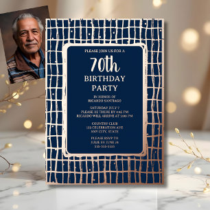 Fun Navy Champagne 70th Custom Birthday Party