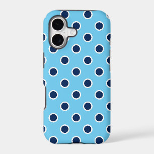 Fun Navy Polka Dots on Sky Blue
