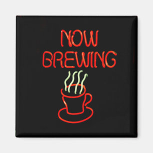 Fun Neon Coffee Brewing Sign Magnet