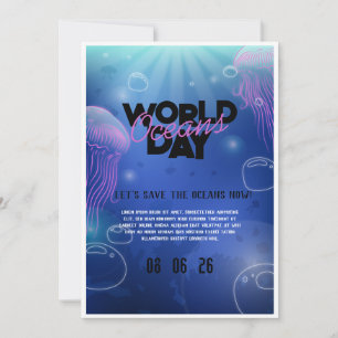 Fun Neon Glow Blue Green Pool Party Boys Birthday Invitation