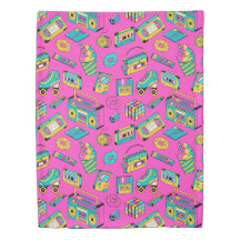 Fun Neon Pink Retro 80s 90s Tech Bright Pattern
