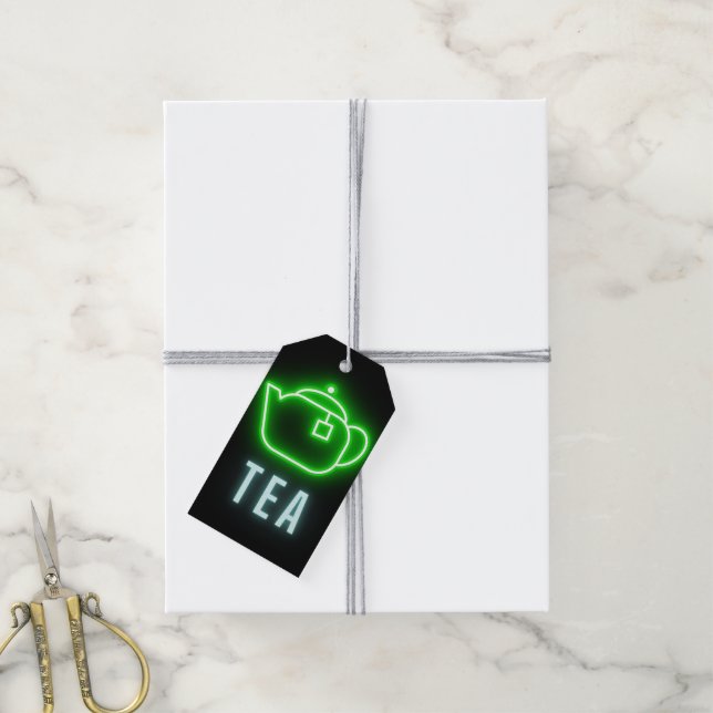 Fun Neon Teapot  Gift Tags (With Twine)