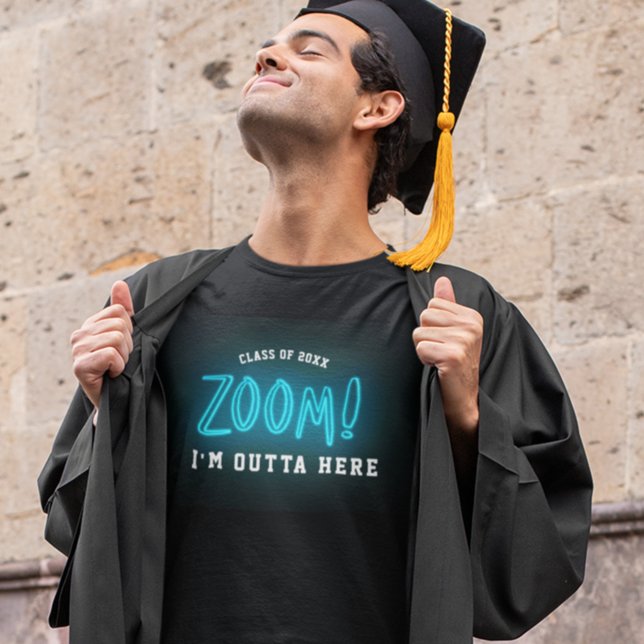 Fun Neon Zoom Graduation Cool Modern Trendy Remote T-Shirt (Creator Uploaded)