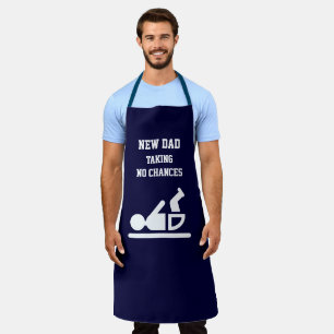 Fun NEW DAD Diaper Duty BLUE Apron