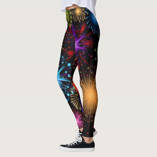 Fun New Years eve Holiday party leggings (Left)