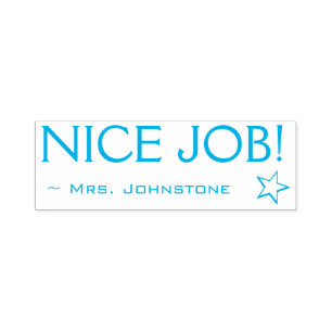 Fun "NICE JOB!" Educator Rubber Stamp