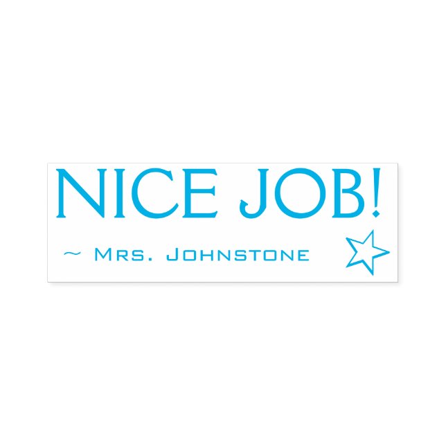 Fun "NICE JOB!" Educator Rubber Stamp (Design)
