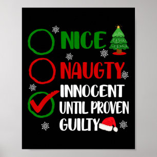 Fun Nice Naughty Innocent Christmas Xmas Adults Me Poster