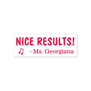 Fun "NICE RESULTS!" Educator Rubber Stamp