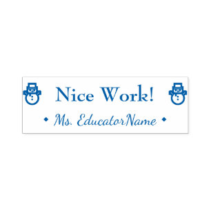 Fun "Nice Work!" Commendation Rubber Stamp