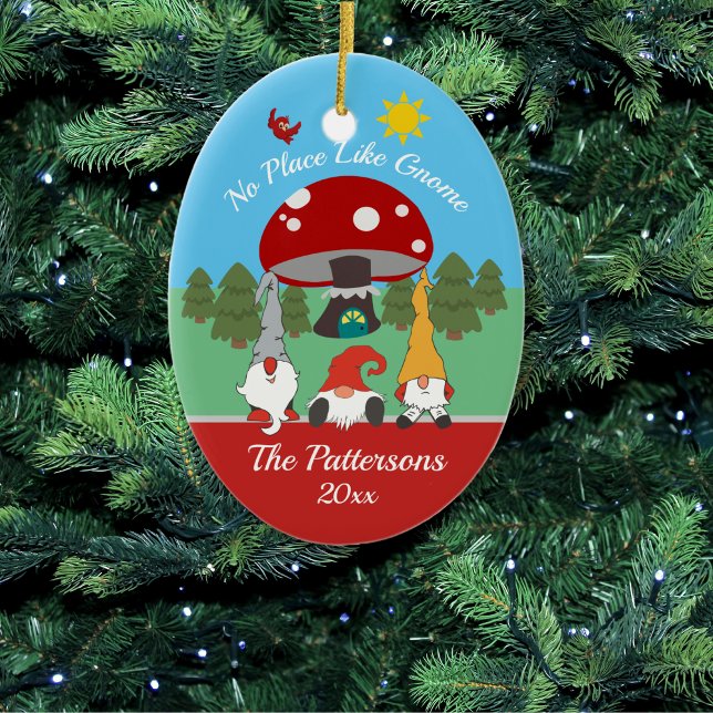 Fun "No Place Like Gnome" Christmas Ceramic Tree Decoration (Creator Uploaded)