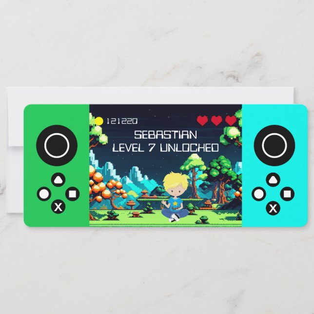 Fun Novelty Computer Game Birthday Party Invitation (Front)