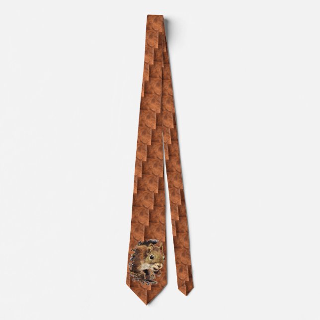 Fun Novelty Curious Squirrel Animal Tie (Front)