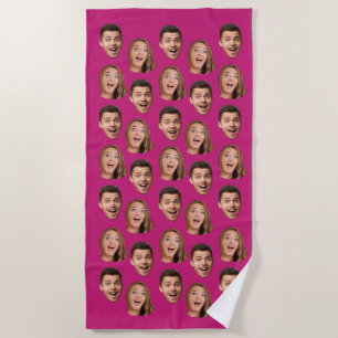 Fun Novelty Face Photo Custom Wedding Groom Humour Beach Towel