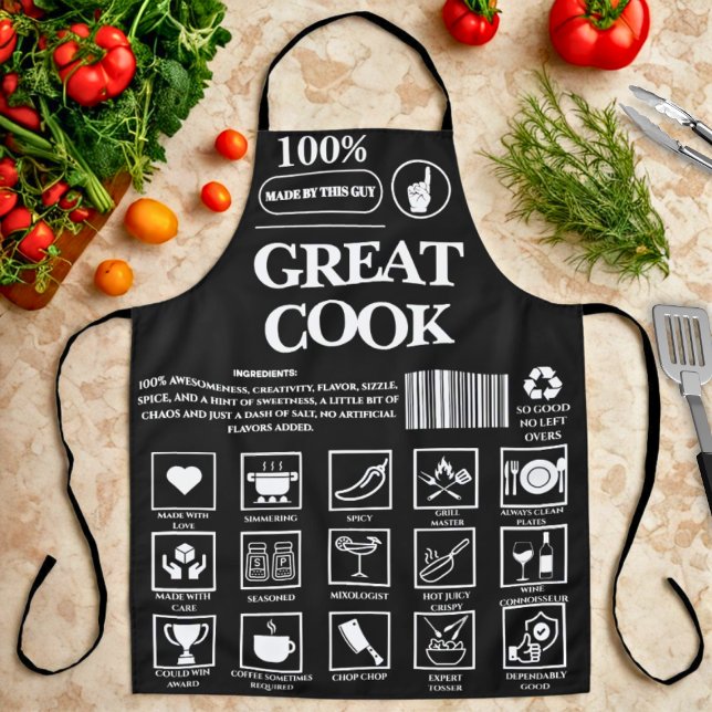Fun Novelty Humour Best Cook BBQ Kitchen Text Apro Apron (Creator Uploaded)
