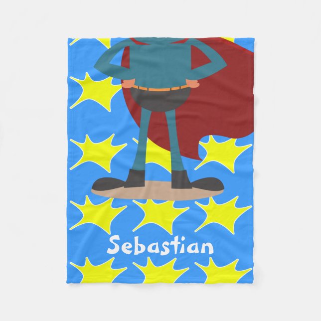Fun Novelty Superhero Personalised Fleece Blanket (Front)