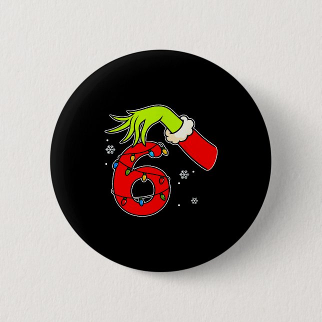 Fun Number 6 Christmas 67 Six Seven Meme Xmas Men  6 Cm Round Badge (Front)