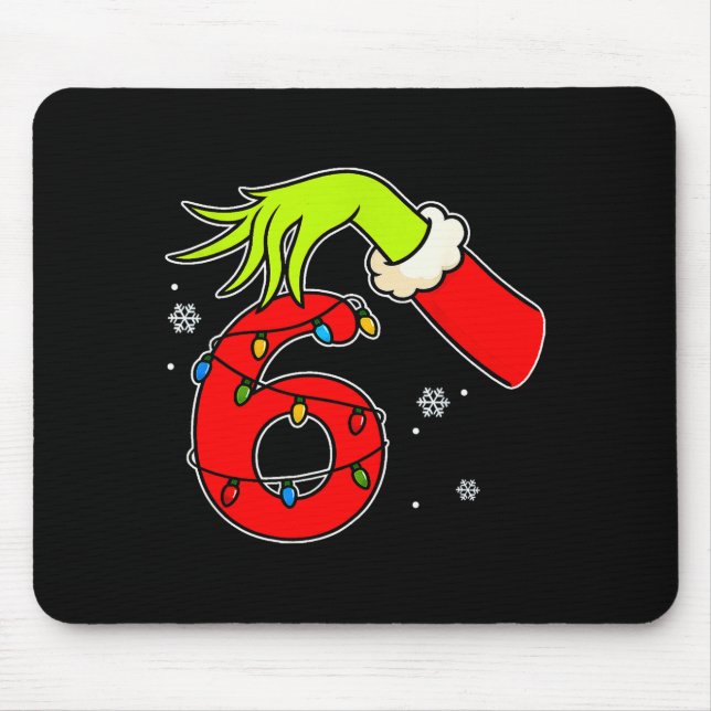 Fun Number 6 Christmas 67 Six Seven Meme Xmas Men  Mouse Mat (Front)