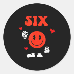 Fun Number 6 Funny 67 Meme Six Seven 6 7 Valentine Classic Round Sticker