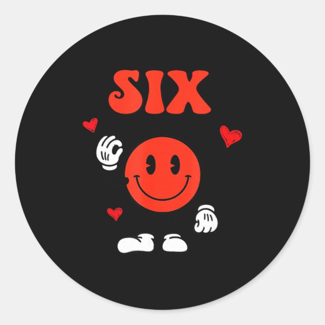 Fun Number 6 Funny 67 Meme Six Seven 6 7 Valentine Classic Round Sticker (Front)