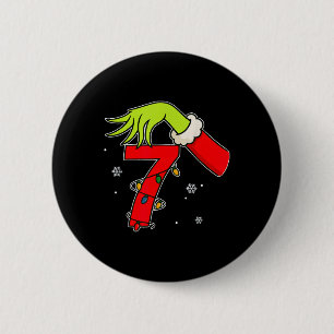 Fun Number 7 Christmas 67 Six Seven Meme Xmas Men  6 Cm Round Badge