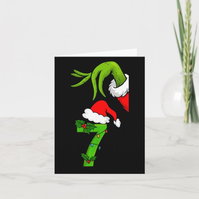 Fun Number 7 Christmas 67 Six Seven Meme Xmas Men  Card (Front)