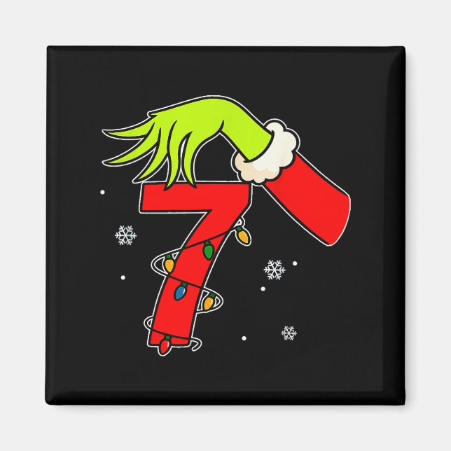 Fun Number 7 Christmas 67 Six Seven Meme Xmas Men  Magnet (Front)