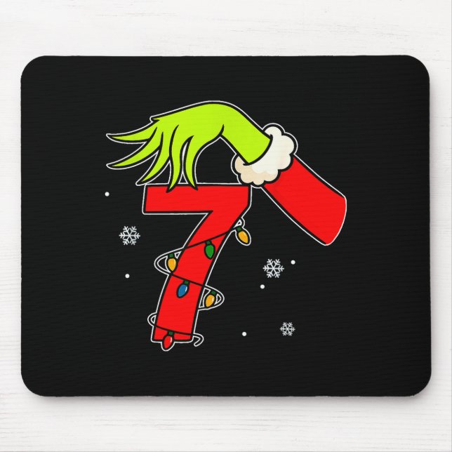 Fun Number 7 Christmas 67 Six Seven Meme Xmas Men  Mouse Mat (Front)