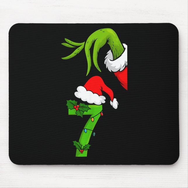 Fun Number 7 Christmas 67 Six Seven Meme Xmas Men  Mouse Mat (Front)