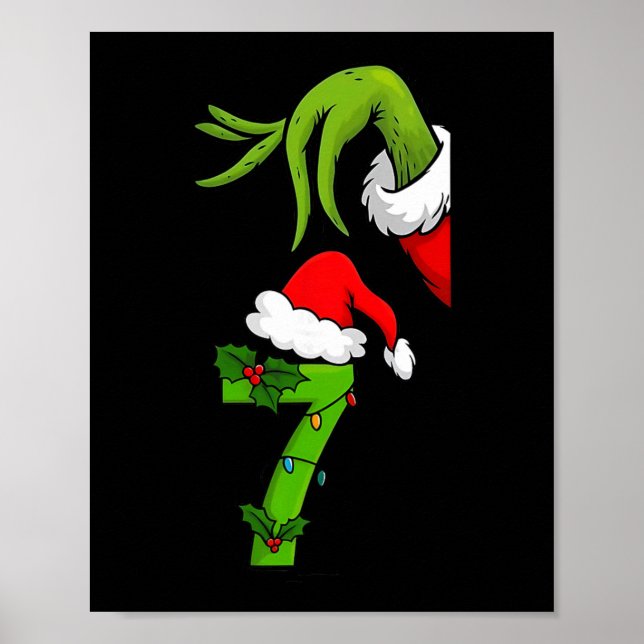 Fun Number 7 Christmas 67 Six Seven Meme Xmas Men  Poster (Front)
