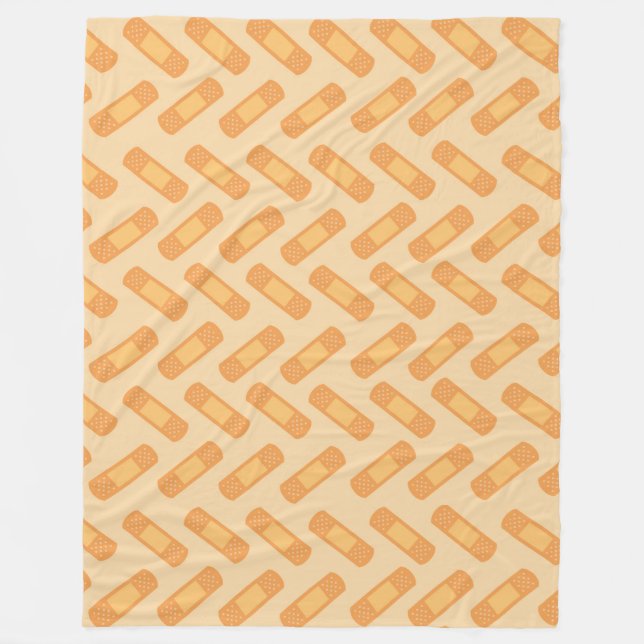 Fun Nurse bandage pattern fleece blanket (Front)