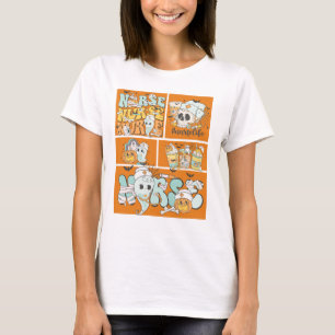 Fun Nurse Halloween Orange Tile Basic Dark T-Shirt