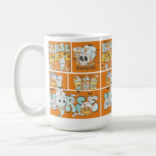 Fun Nurse Halloween Orange Tile Basic Dark T-Shirt Coffee Mug