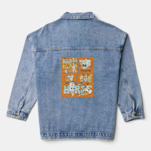 Fun Nurse Halloween Orange Tile Basic Dark T-Shirt Denim Jacket