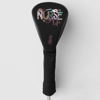 Fun Nurse Life Retro Typography Personalised Golf Head Cover