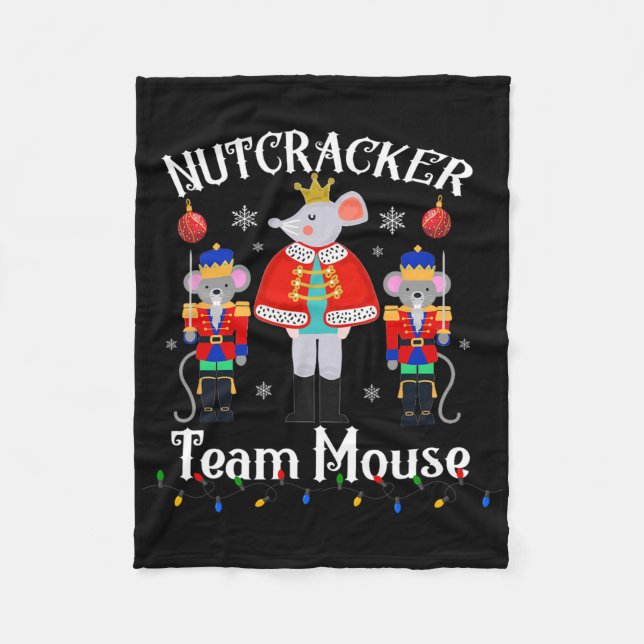 Fun Nutcracker Soldier Toy Christmas Dance Team Mo Fleece Blanket (Front)