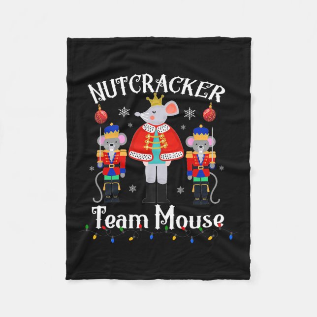 Fun Nutcracker Soldier Toy Christmas Dance Team Mo Fleece Blanket (Front)