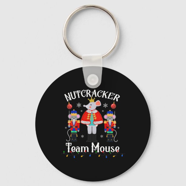 Fun Nutcracker Soldier Toy Christmas Dance Team Mo Key Ring (Front)