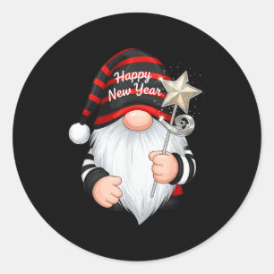Fun Nye Gnome Shirts For Women, Happy New Year 202 Classic Round Sticker