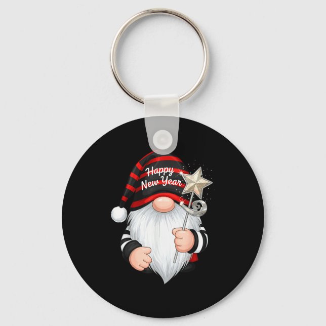 Fun Nye Gnome Shirts For Women, Happy New Year 202 Key Ring (Front)